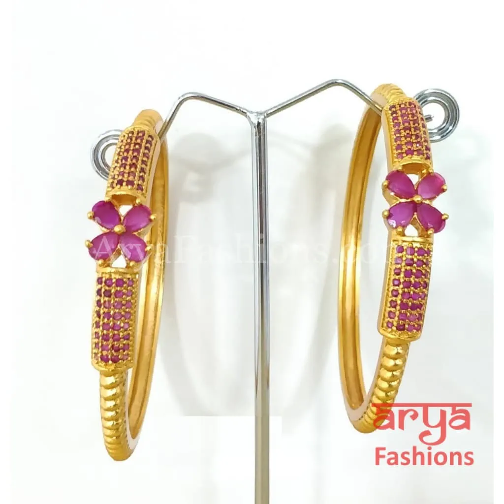 Golden Ruby Handcrafted Kada Bangles