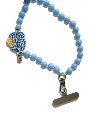 Hand-painted Pickleball Gemstone Bracelet Phone Chain