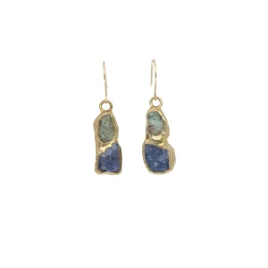 Hidden Trail Earrings (Emerald and Tanzanite)