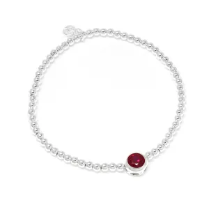 July Mini Baby Birthstone Bracelet - Sterling Silver