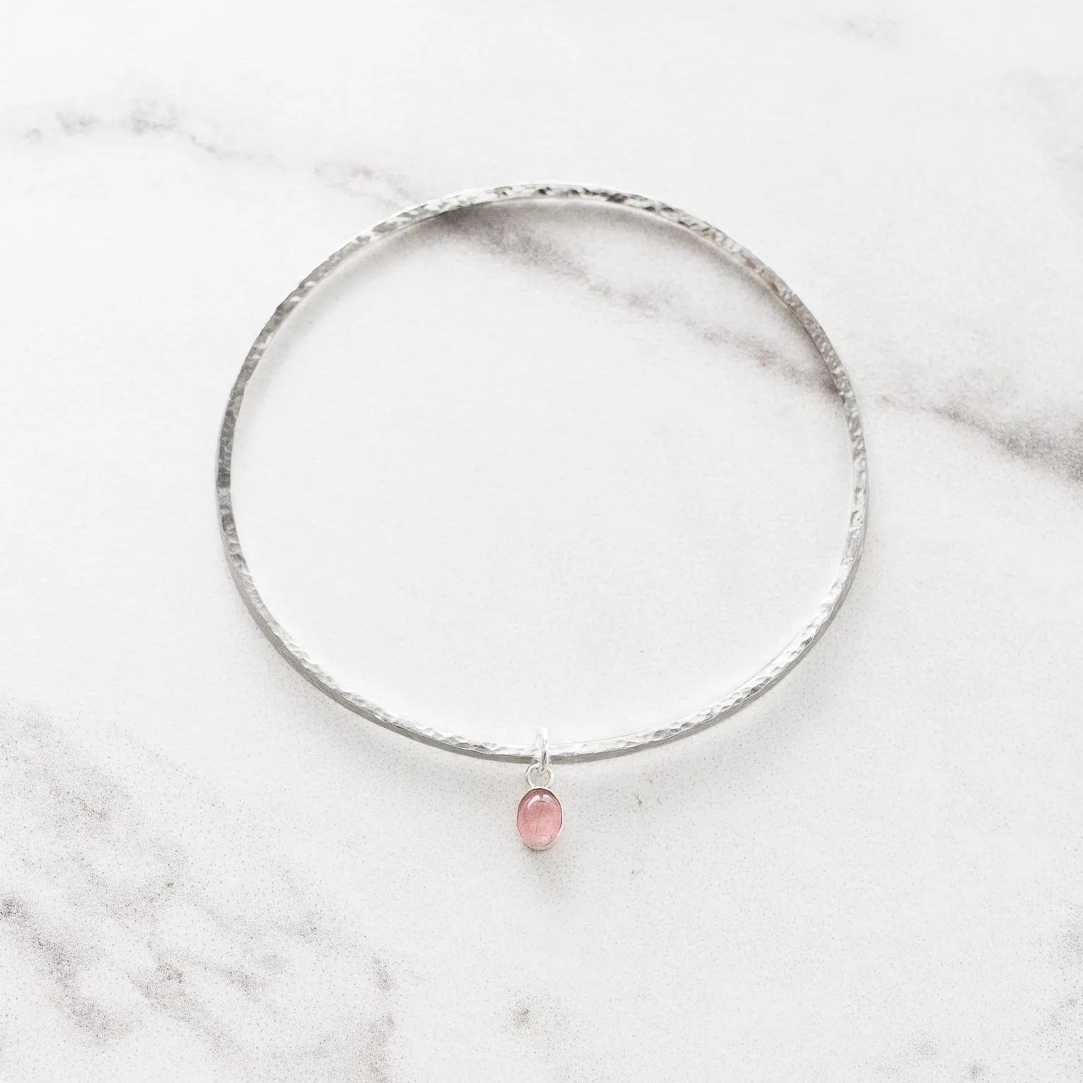 Lakshmi Gemstone Hammered Bangle