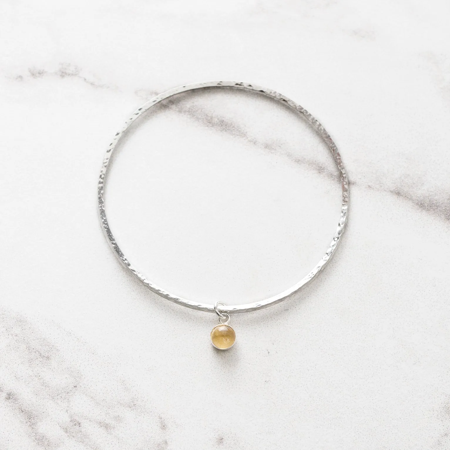 Lakshmi Gemstone Hammered Bangle