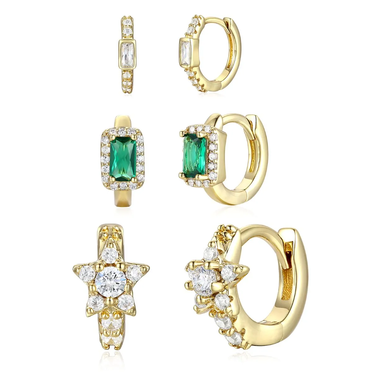 Louise Dainty 3-Piece Hoop Earrings Set