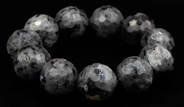 Luxury Faceted Larvikite Natural Gemstone Bracelet