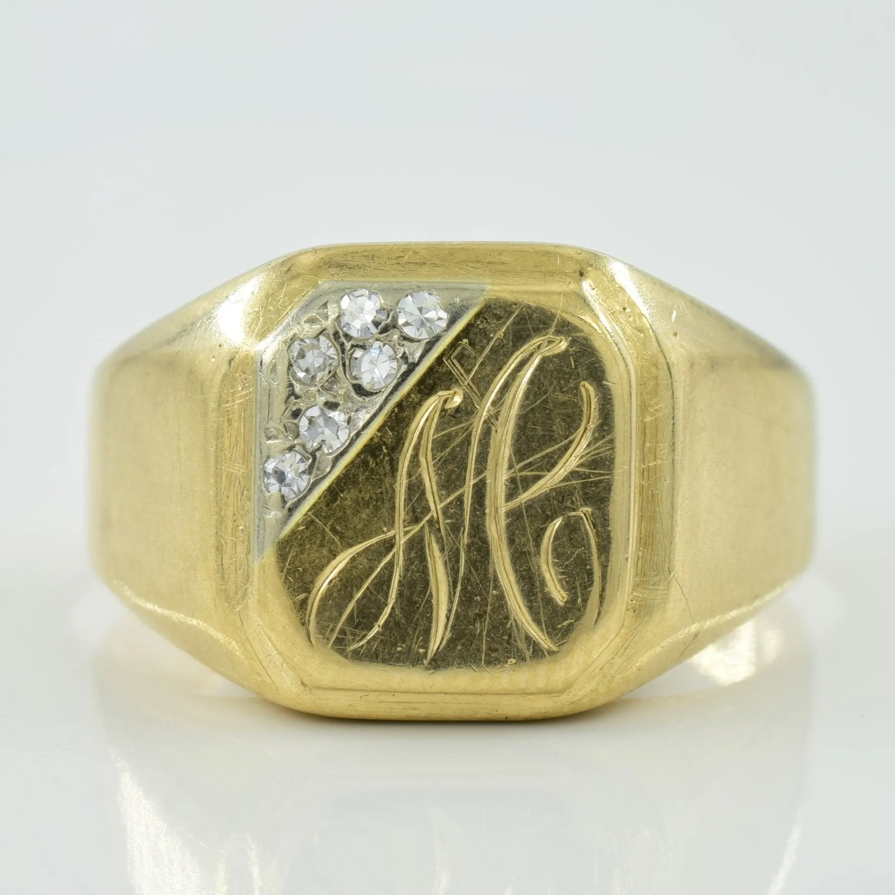 'M' Initial Diamond Ring | 0.06ctw | SZ 10.25 |