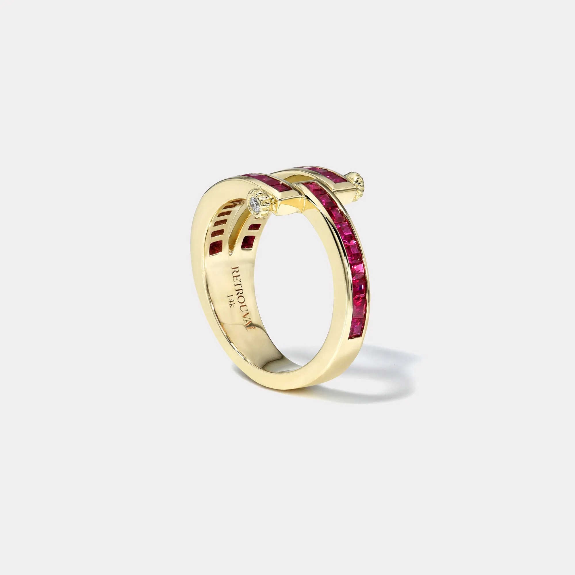 Magna Ring - Carre Cut Rubies