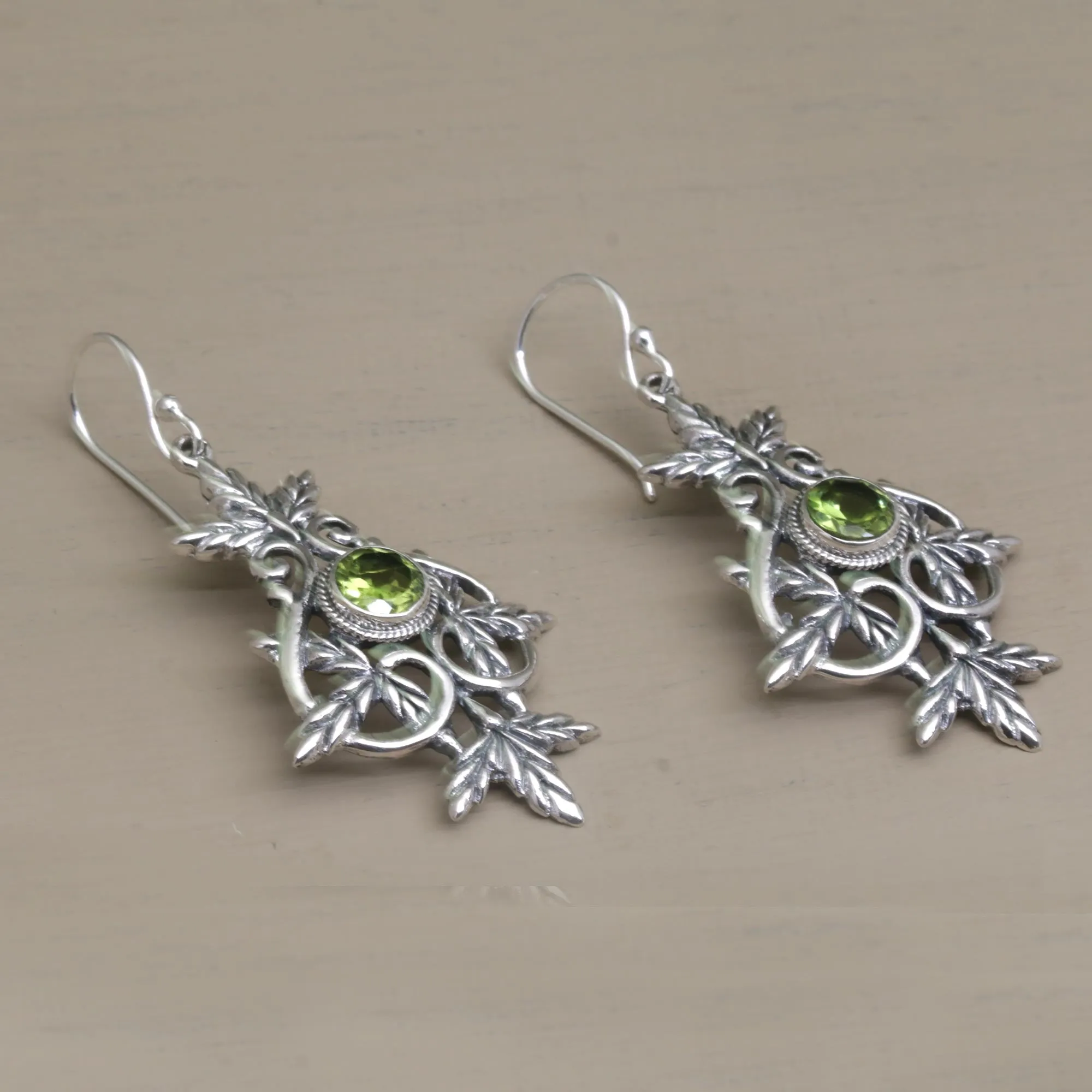 Marvelous Vintage Peridot & Silver Earrings