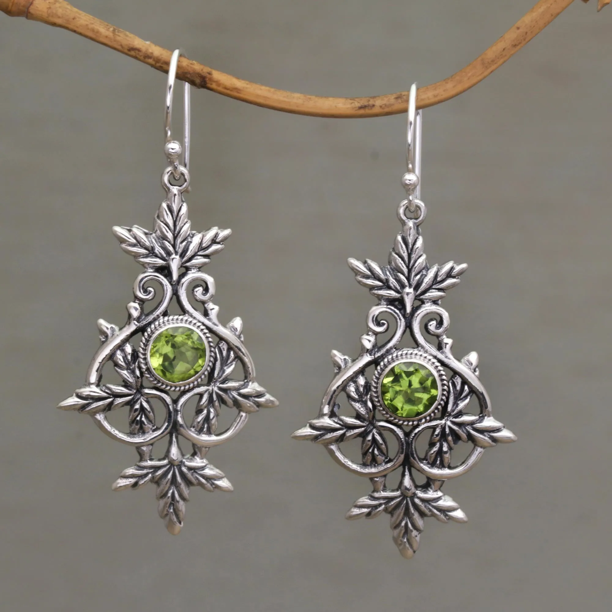 Marvelous Vintage Peridot & Silver Earrings