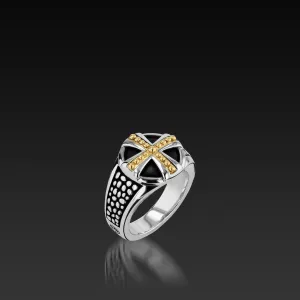 Matrix Cross Signet Ring