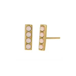 Opal Bar Stud Earrings in Gold