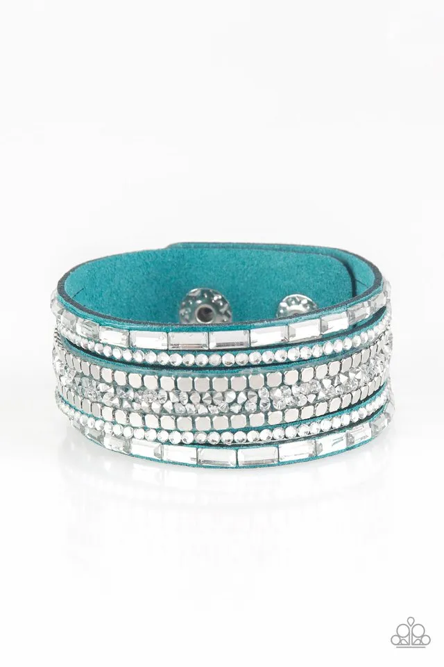 Paparazzi Bracelet ~ Rebel In Rhinestones - Blue