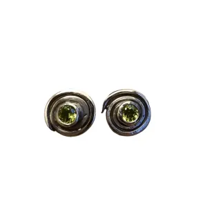 Peridot Sun Seeker Spiral Stud Earrings