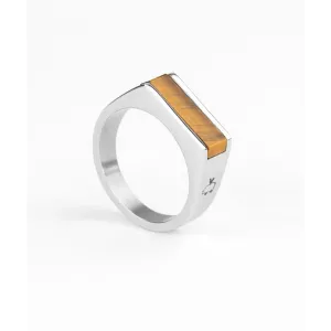 Pig & Hen Signet Ring 7mm TIGER EYE | SILVER