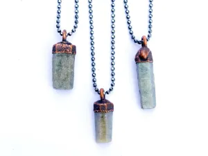 Raw sapphire necklace | Raw sapphire crystal pendant