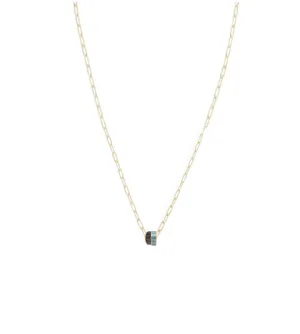 Reverie & Baguette Blue Sapphire : Heart Beat Super Fine Clip Chain Necklace