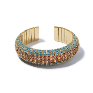 Riviera Turquoise and Coral Pave Bracelet