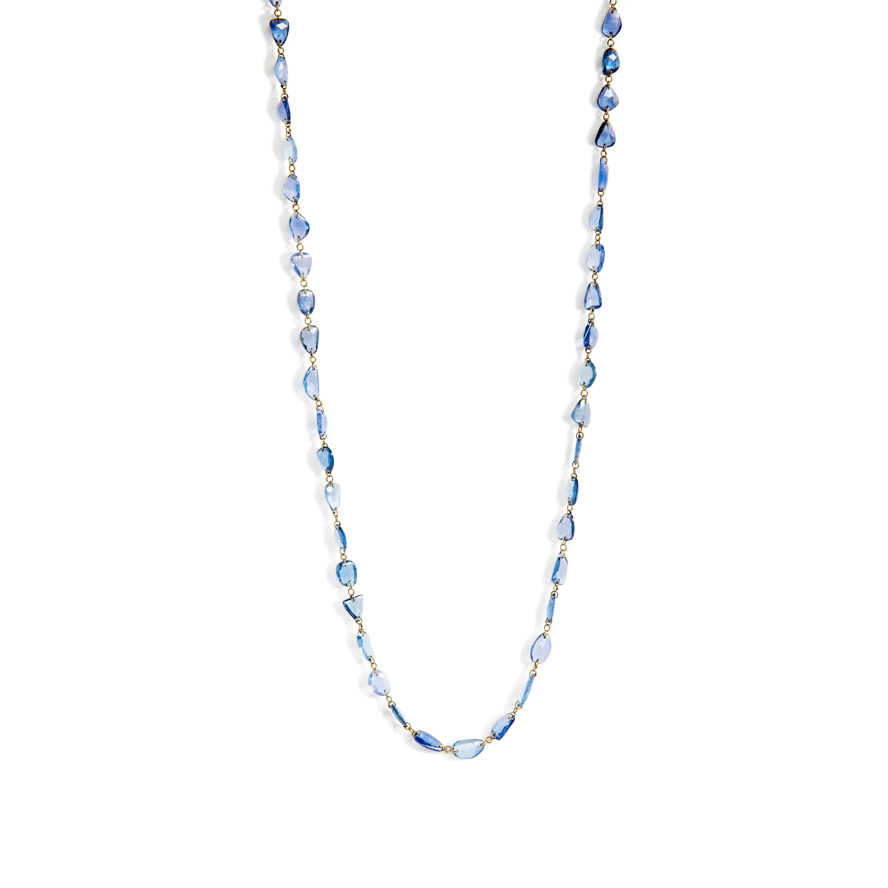 rose-cut blue sapphire necklace