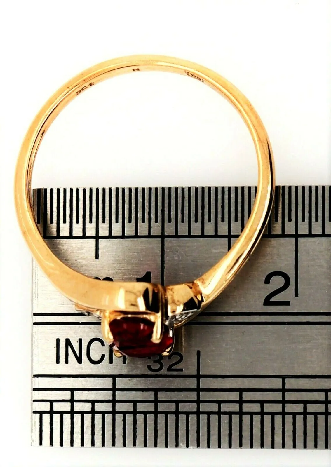 Ruby & Diamond 9ct Yellow Gold Ring