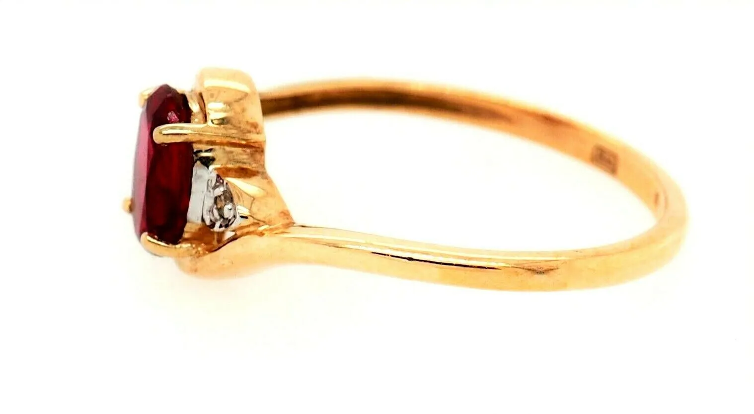 Ruby & Diamond 9ct Yellow Gold Ring