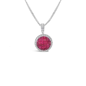 Ruby & Diamond Round Pendant