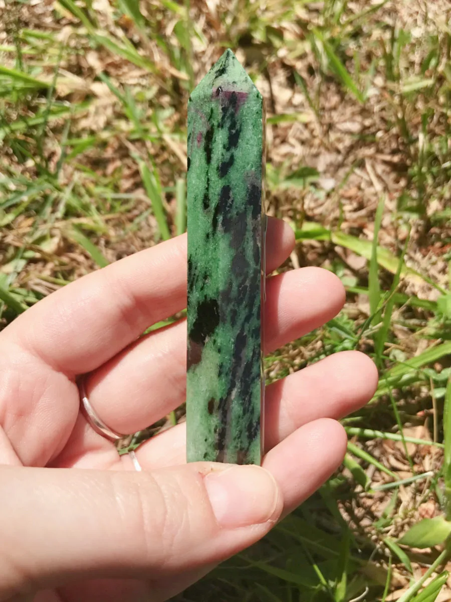 Ruby Zoisite Gemstone Tower