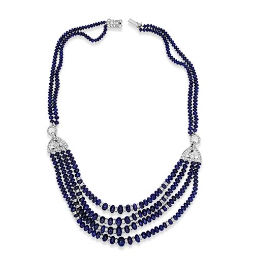 Sapphire Bead Cartier Estate Necklace