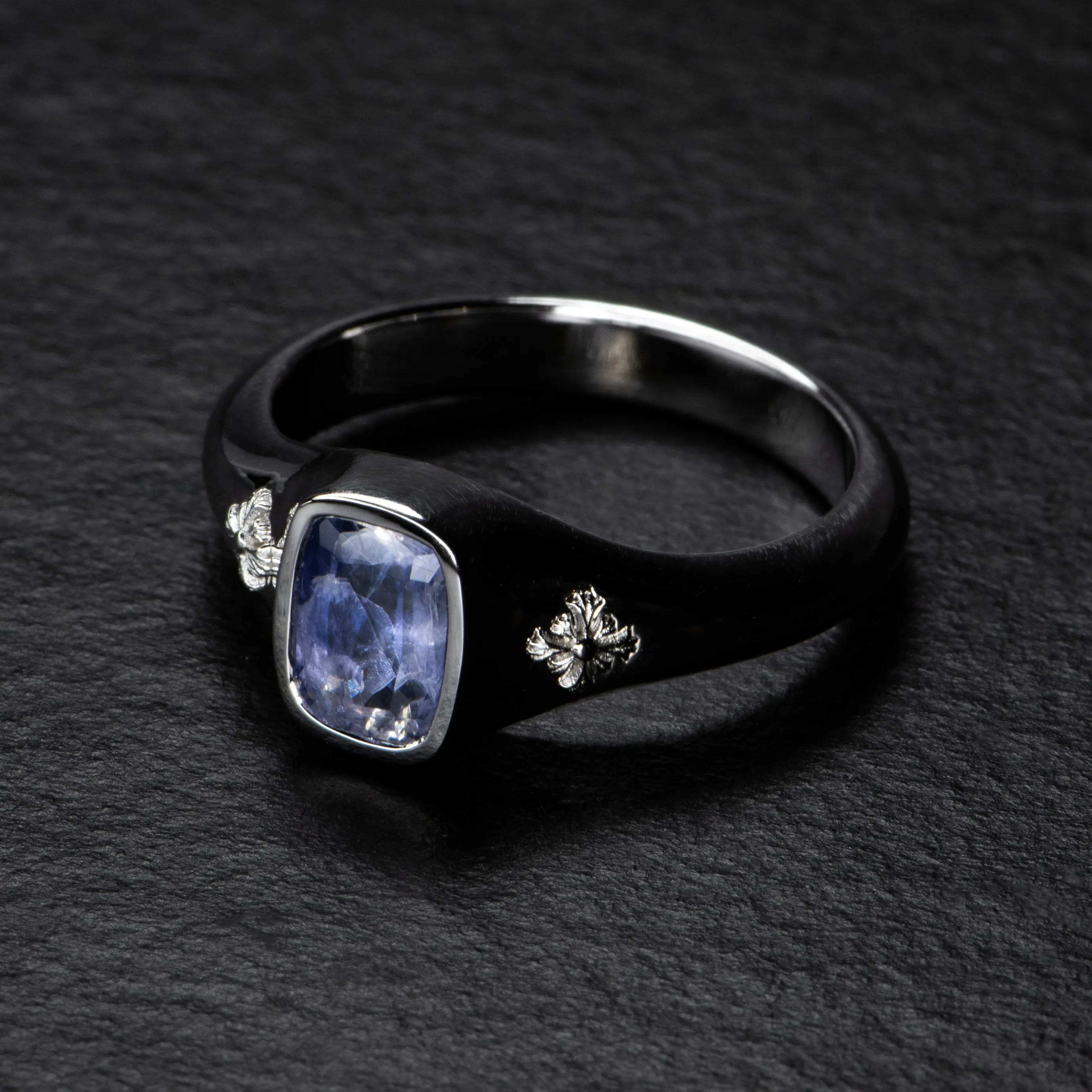 Sapphire Signet Ring - CORNFLOWER