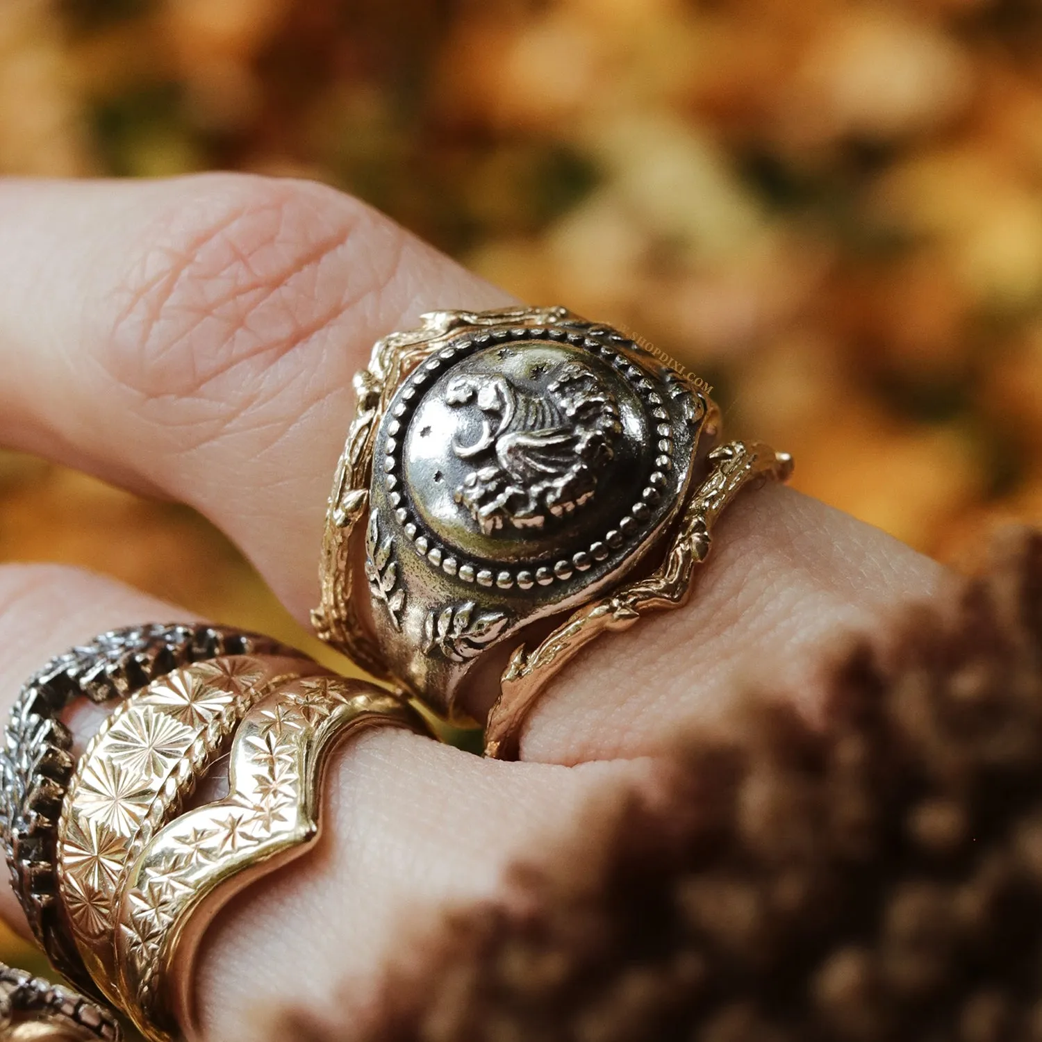 Selene's Twilight Crescent Moon Ring