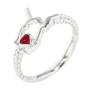 Silver Ruby 1/10Ctw Ring