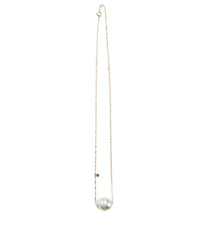 South Sea Pearl & Pink Sapphire Necklace