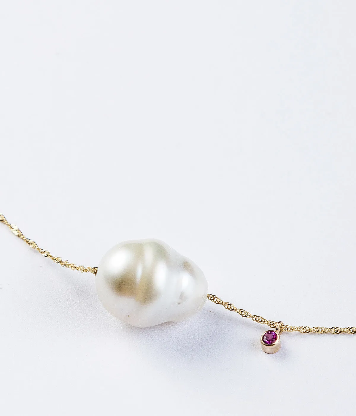 South Sea Pearl & Pink Sapphire Necklace