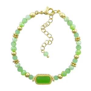 Summery Peridot Green Crystal Emerald Elegance Bracelet - Bless4Happy Handmade Bracelet