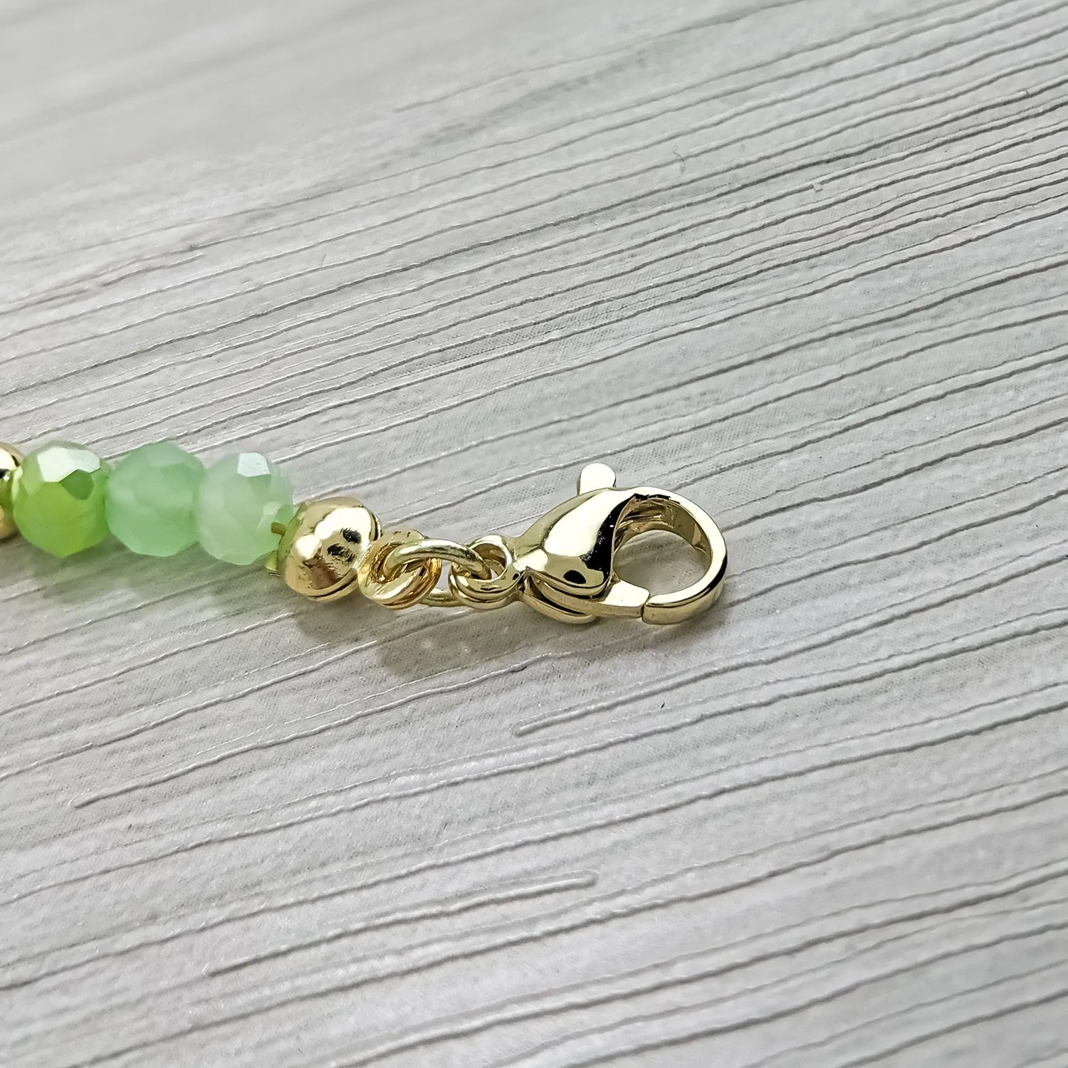 Summery Peridot Green Crystal Emerald Elegance Bracelet - Bless4Happy Handmade Bracelet