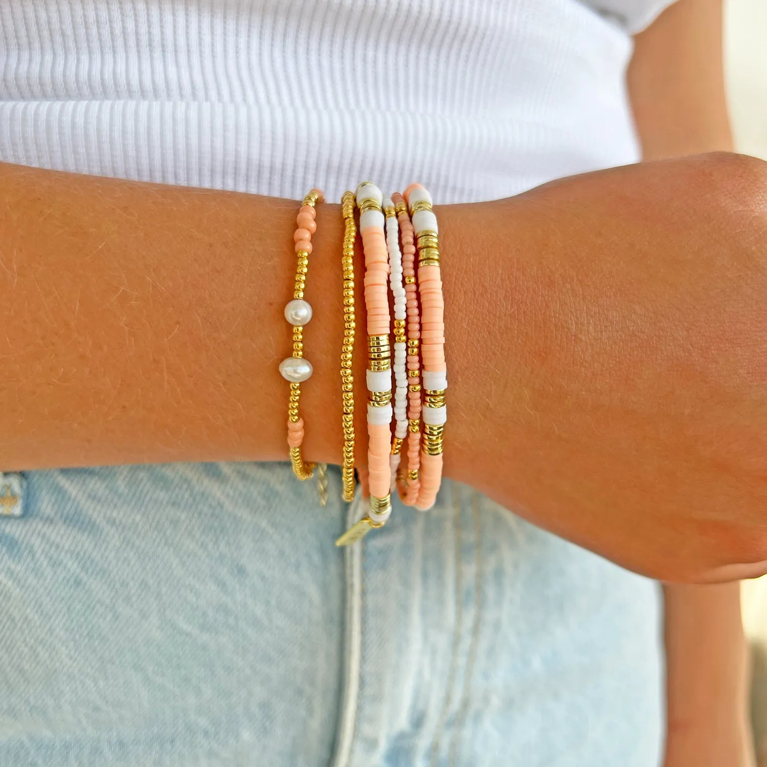 Sunny Bracelet Set - Coral