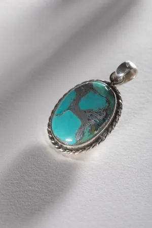 Swirl Sterling Turquoise Pendant