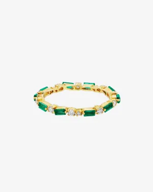 Thin Mix Emerald Eternity Band