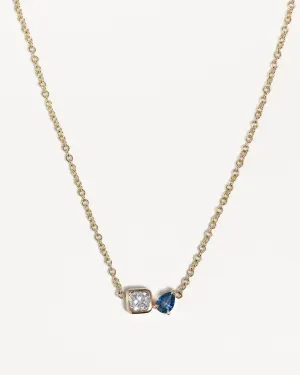 Toi Et Moi Diamond and Sapphire Necklace