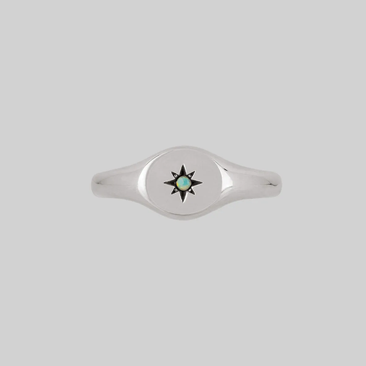 VICTORIA. Opal Signet Ring - Silver