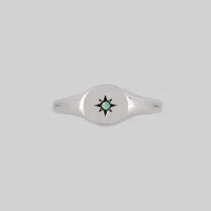 VICTORIA. Opal Signet Ring - Silver