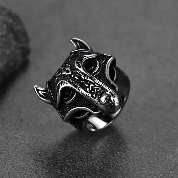 Viking Celtic Wolf Stainless Steel Ring for Men