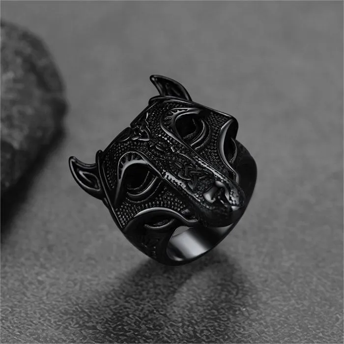 Viking Celtic Wolf Stainless Steel Ring for Men