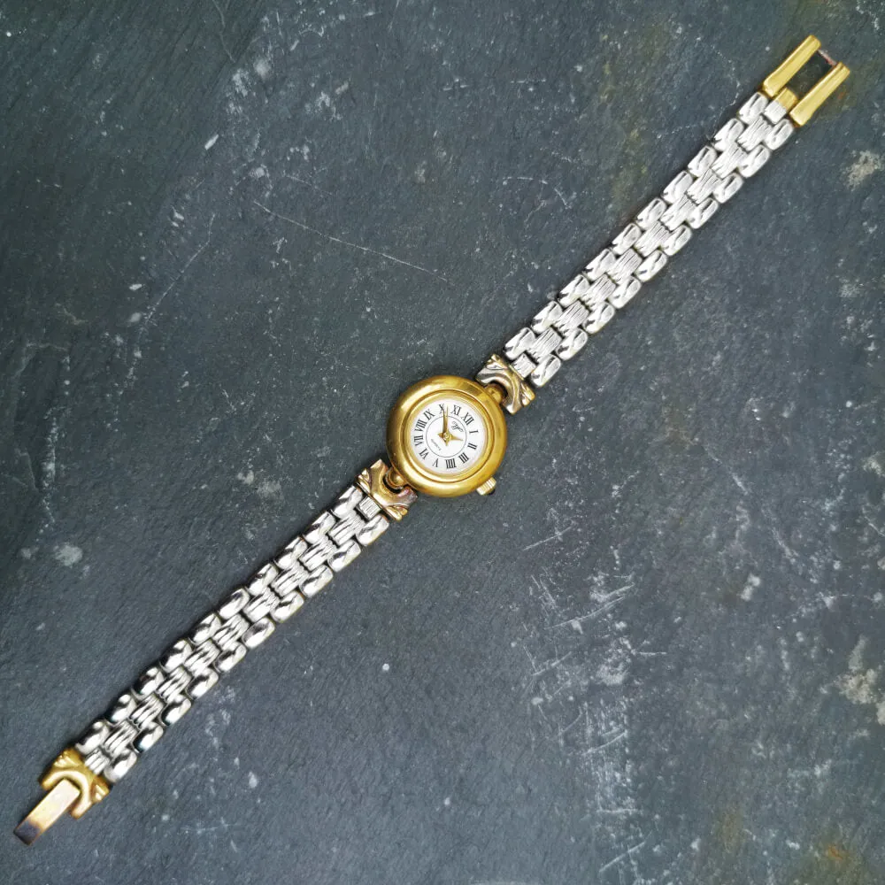 Vintage Women's Cocktail Worthington Gold And Silver Watch With Reversible Bracelet