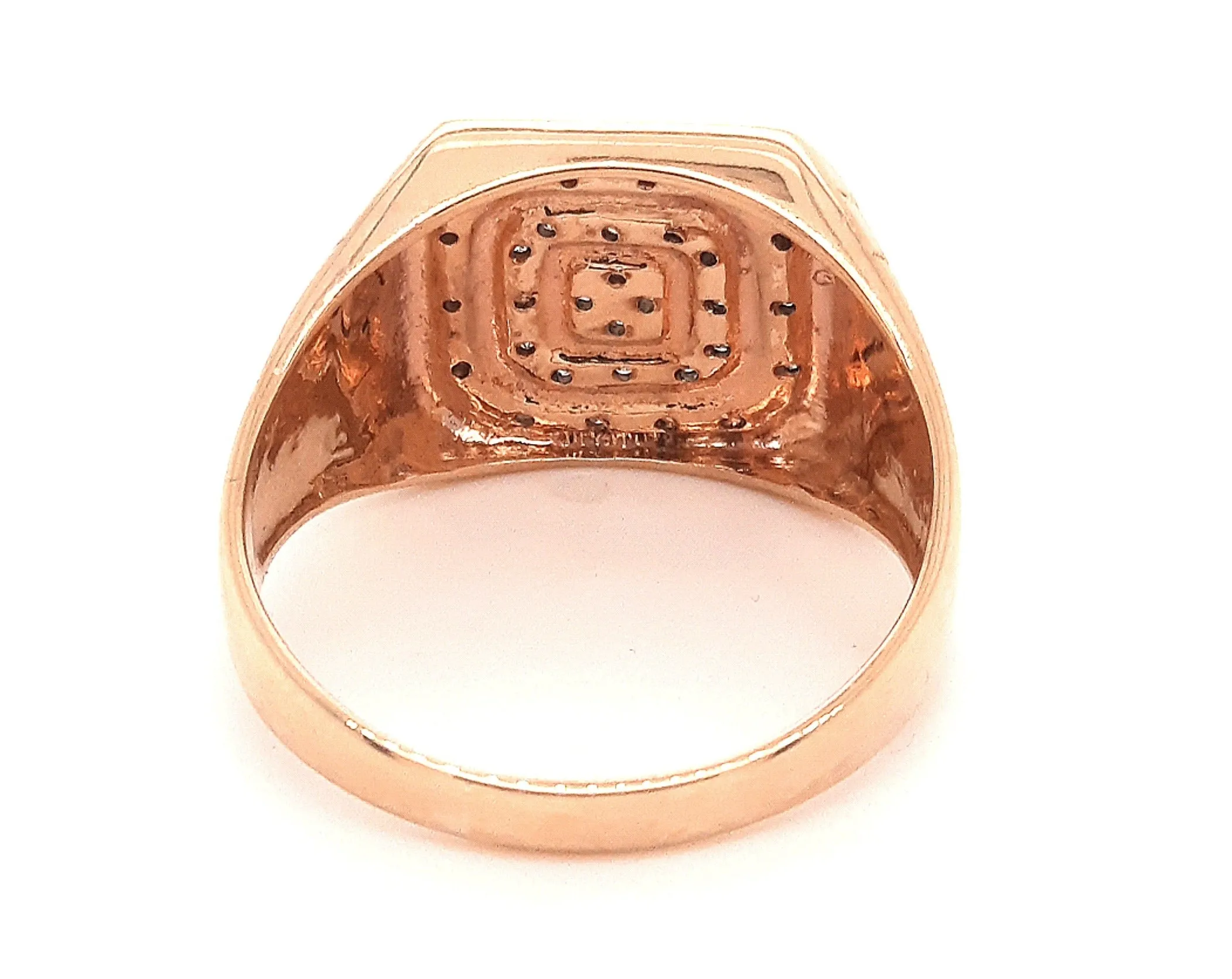 Yellow Gold Diamond Signet Ring