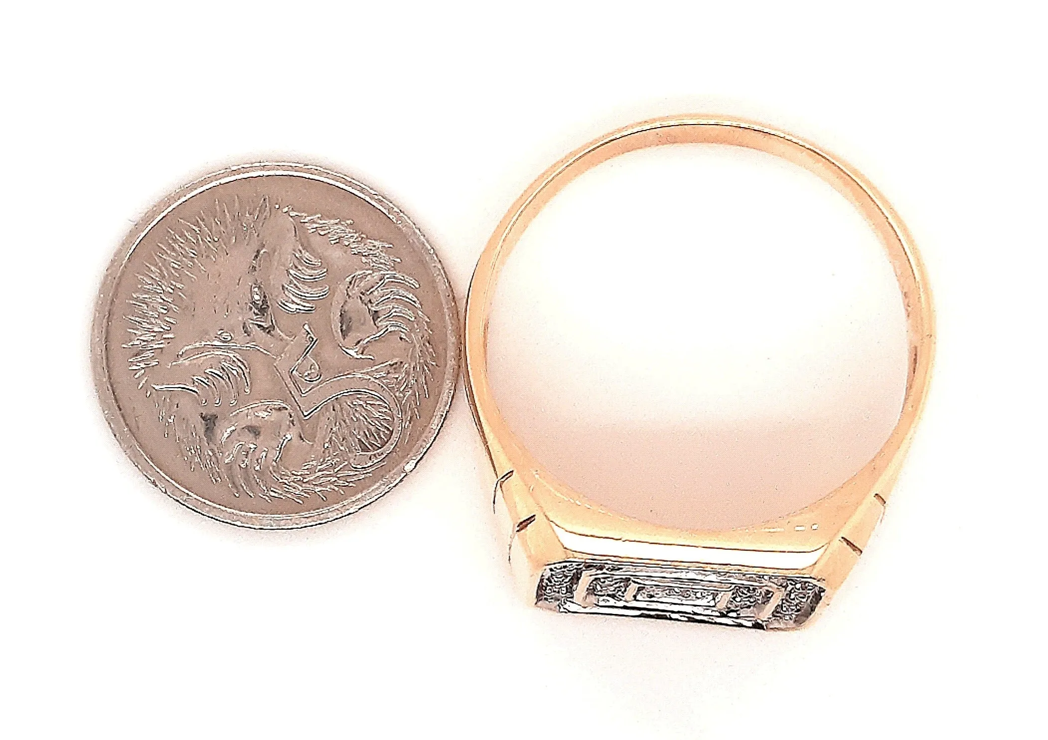 Yellow Gold Diamond Signet Ring