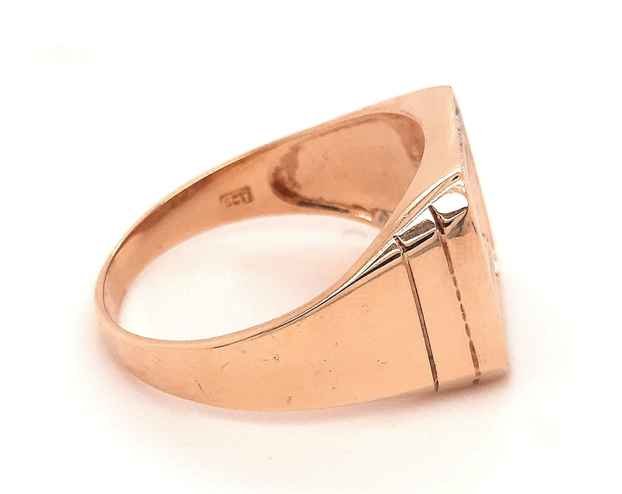 Yellow Gold Diamond Signet Ring