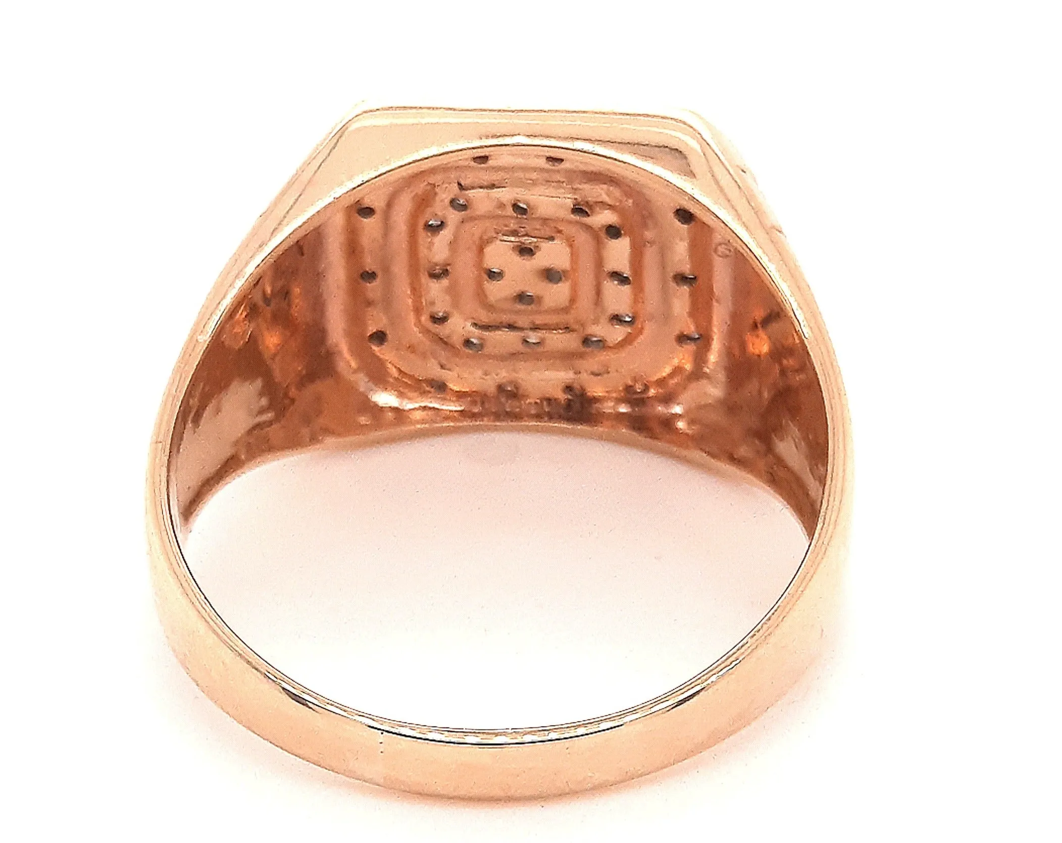 Yellow Gold Diamond Signet Ring