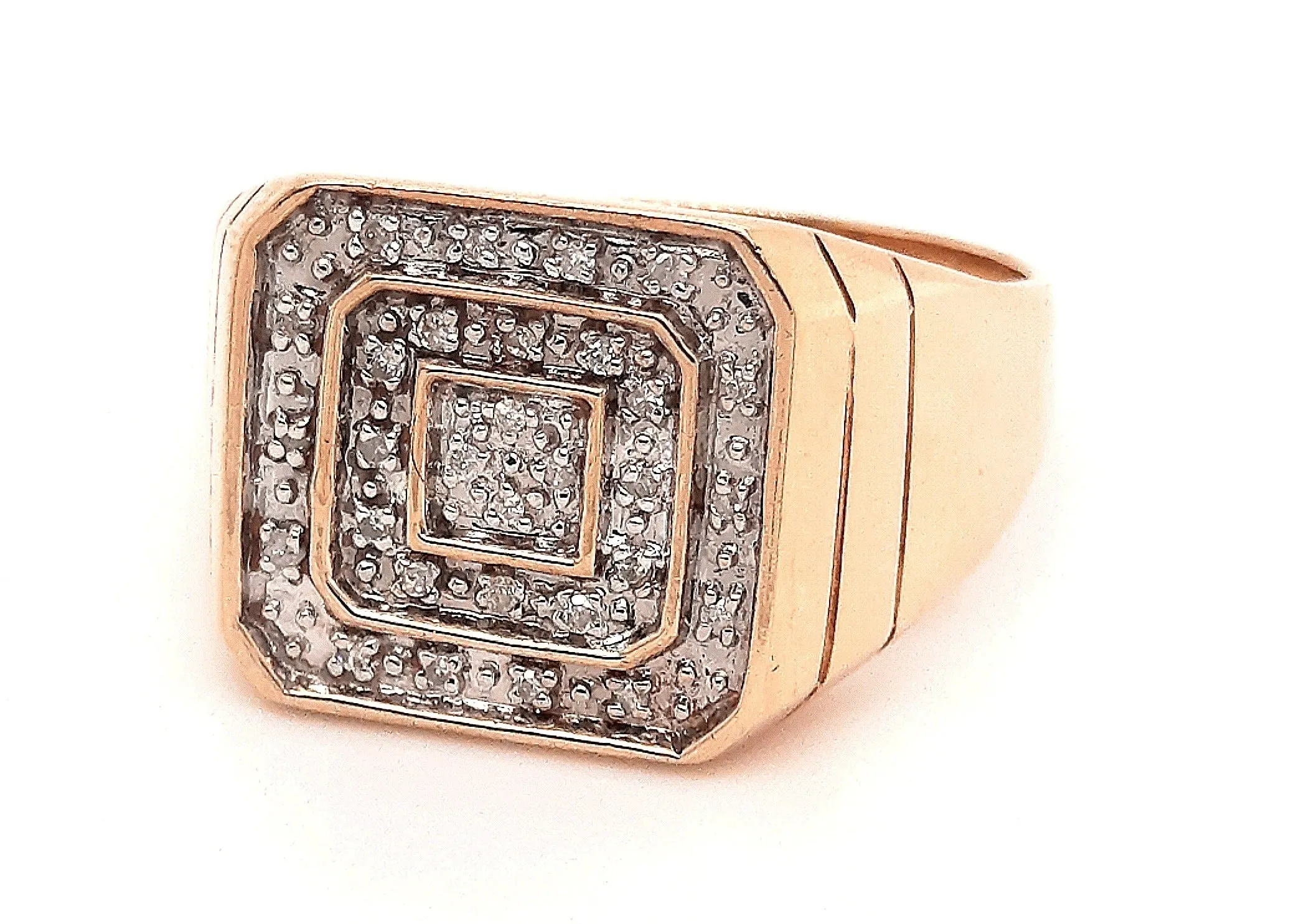 Yellow Gold Diamond Signet Ring